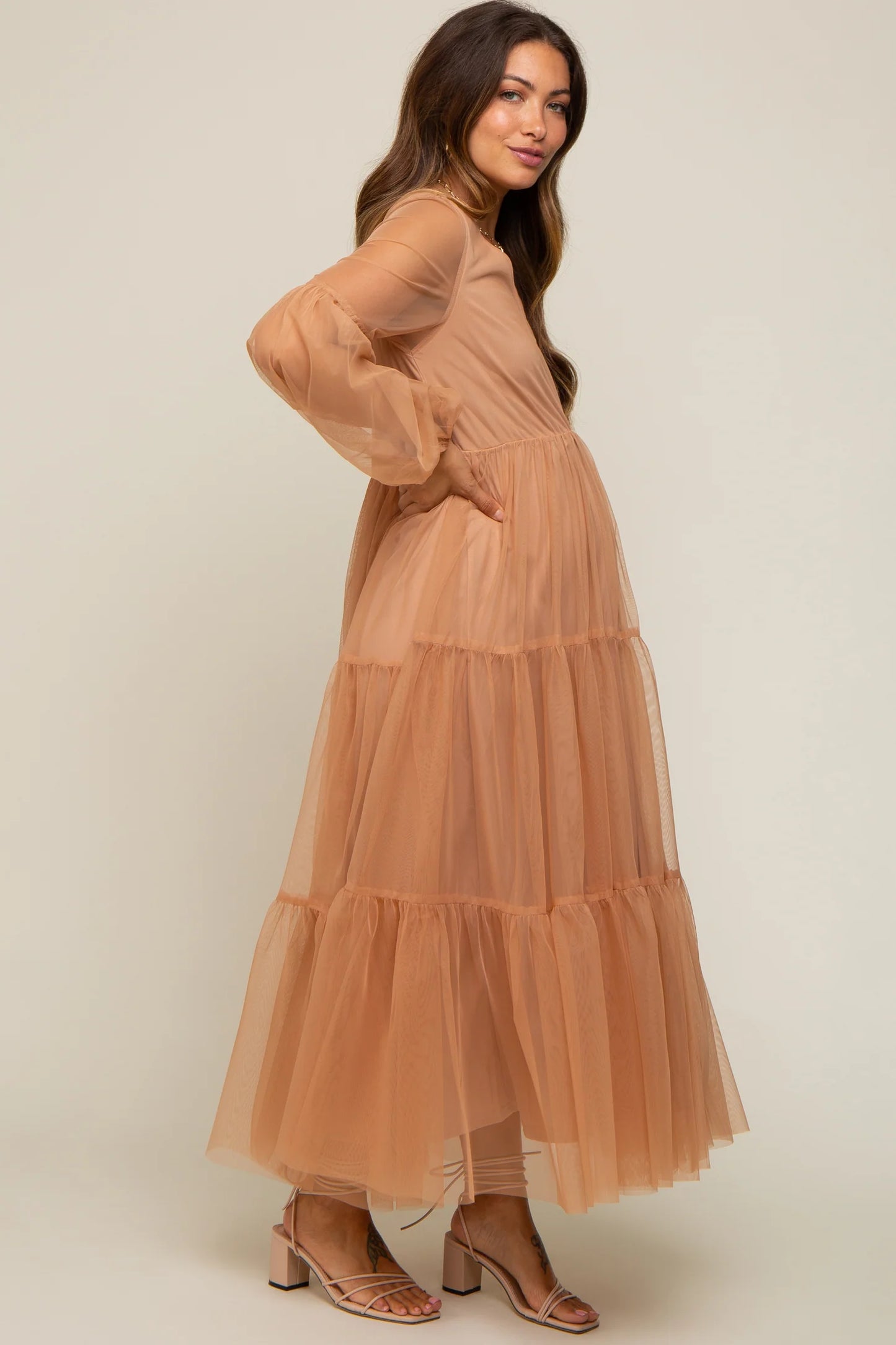 tulle maternity gown