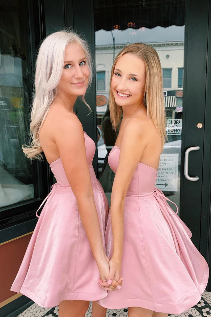 pink short dresses