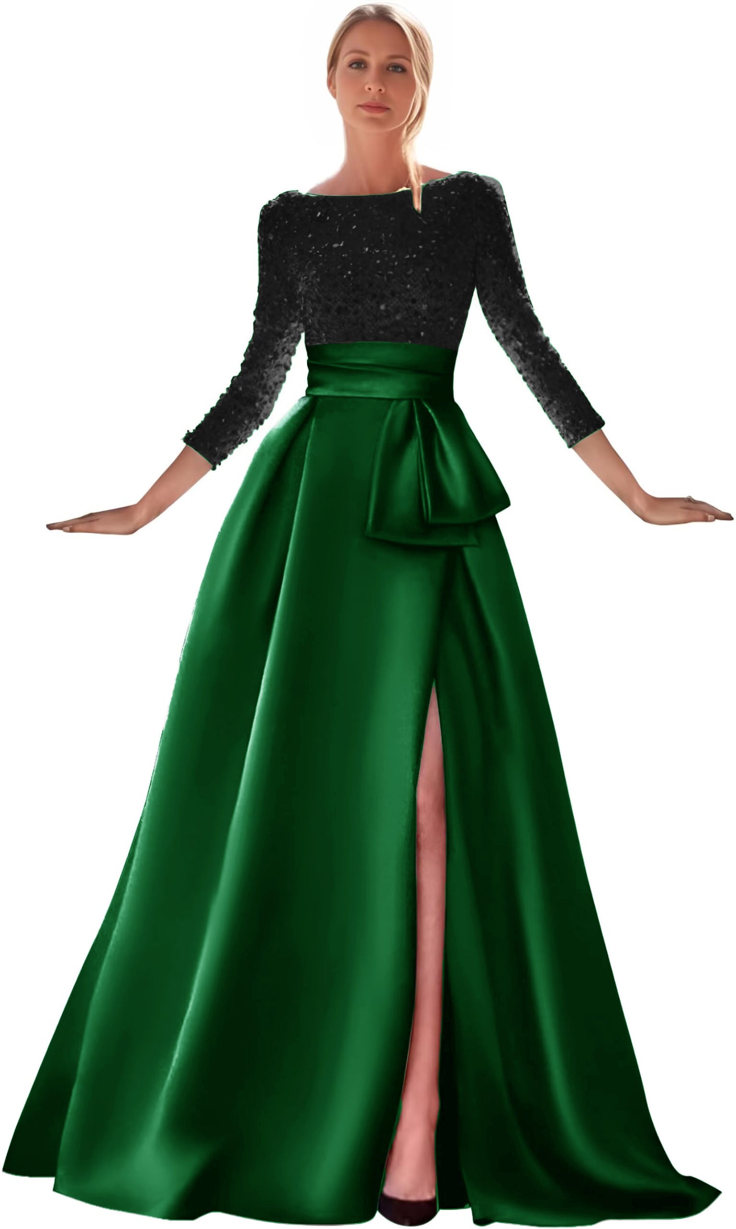 emerald green prom dress