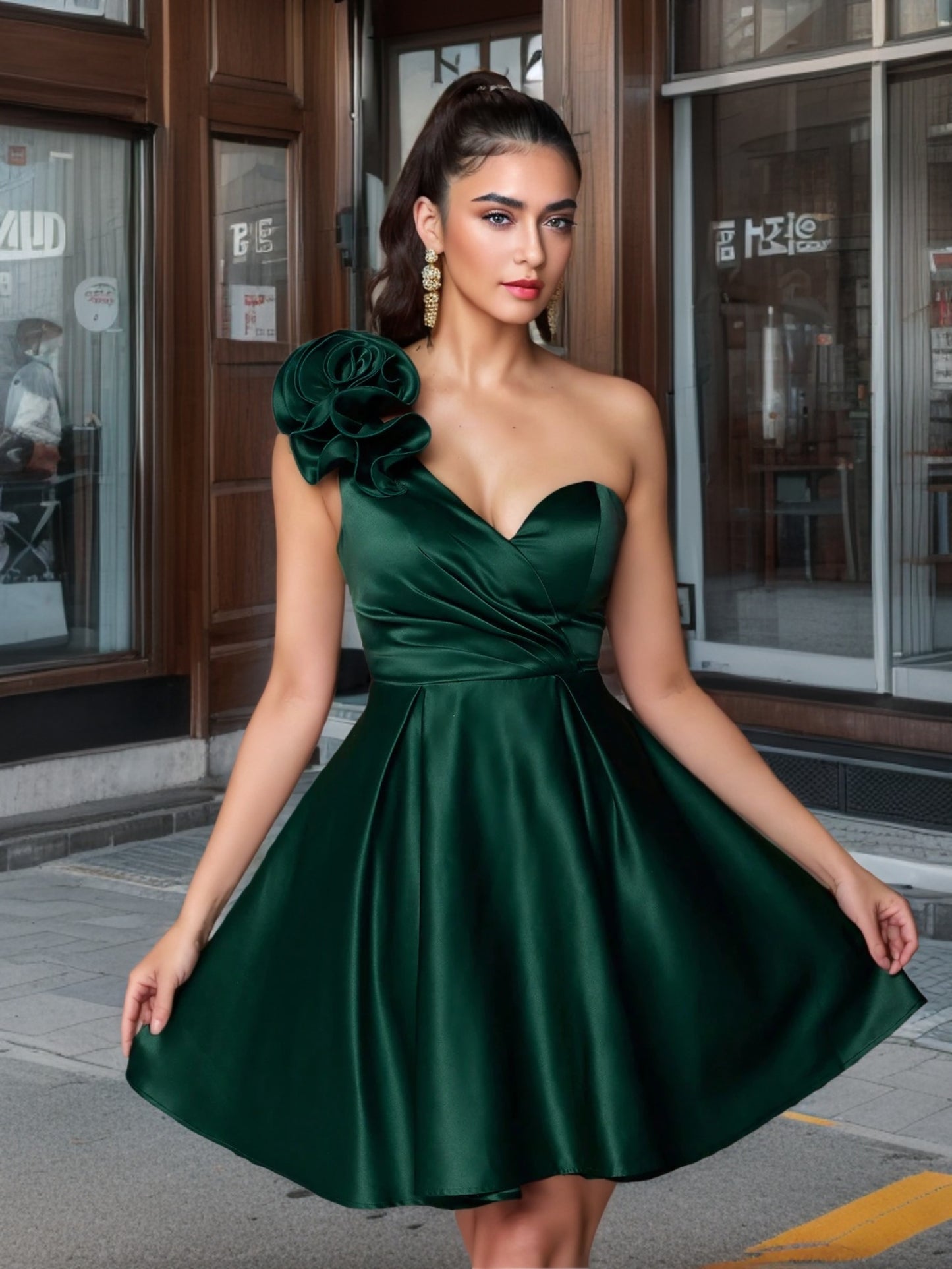 one shoulder homecoming dress
