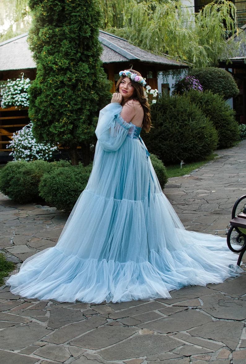 sheer maternity photoshoot dress