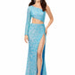 Velvet Sequins One-Shoulder Prom Dresses VMP162
