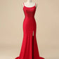 Royal Blue Beaded High Slit Mermaid Prom Dress VMP104