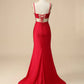 Royal Blue Beaded High Slit Mermaid Prom Dress VMP104