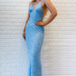 Royal Blue Sequin Mermaid Long Prom Dress VMP86