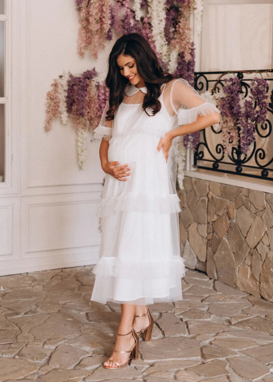 white dress for pregnant women