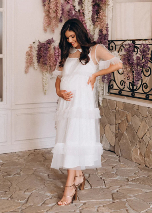 white dress for pregnant women