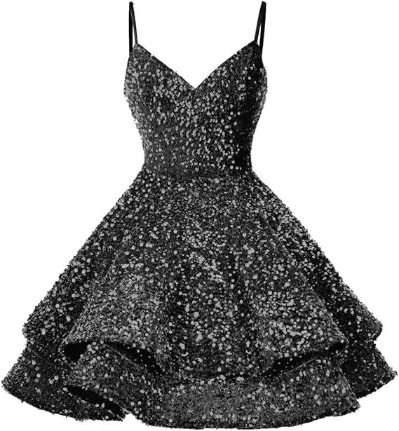 Pink Sequin Homecoming Dress Sparkly Short Prom Dresses VMH87