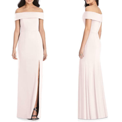 long bridesmaid dress with a slit