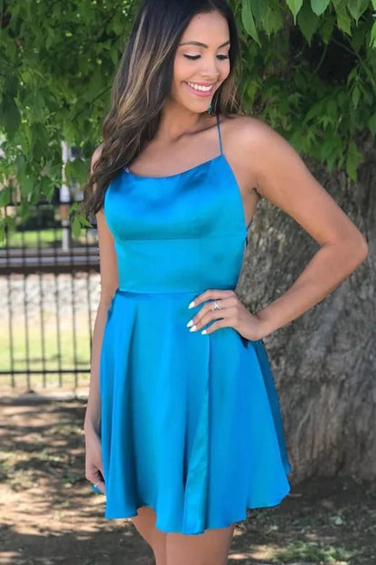 Spaghetti Straps Homecoming Dress