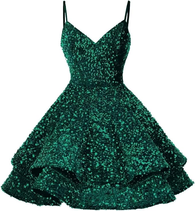 Pink Sequin Homecoming Dress Sparkly Short Prom Dresses VMH87