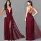 V Neck Sexy Backless Spaghetti Strap Prom Dresses VMP169