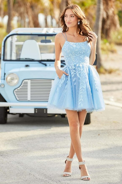 light blue homecoming dresses