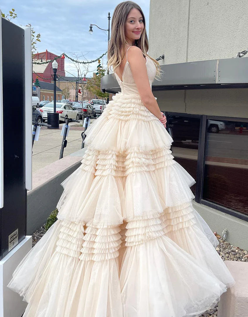 Long Tulle Prom Dress With Split VMP156