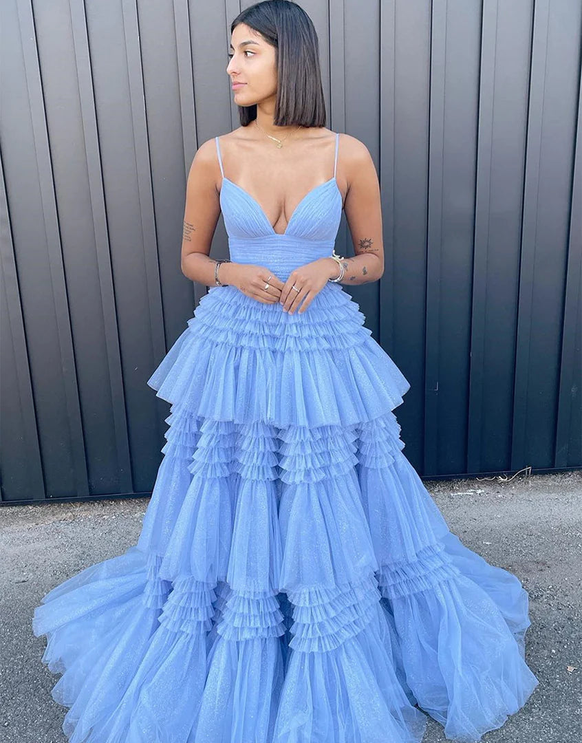 Long Tulle Prom Dress With Split VMP156