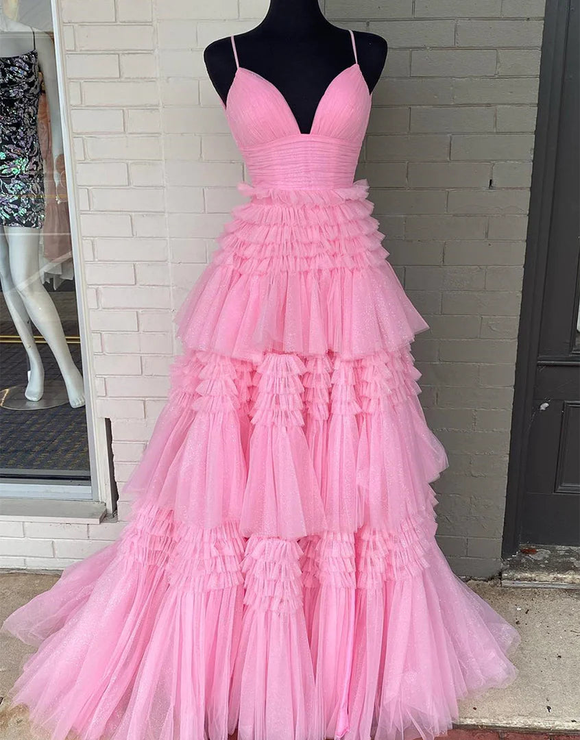 Long Tulle Prom Dress With Split VMP156