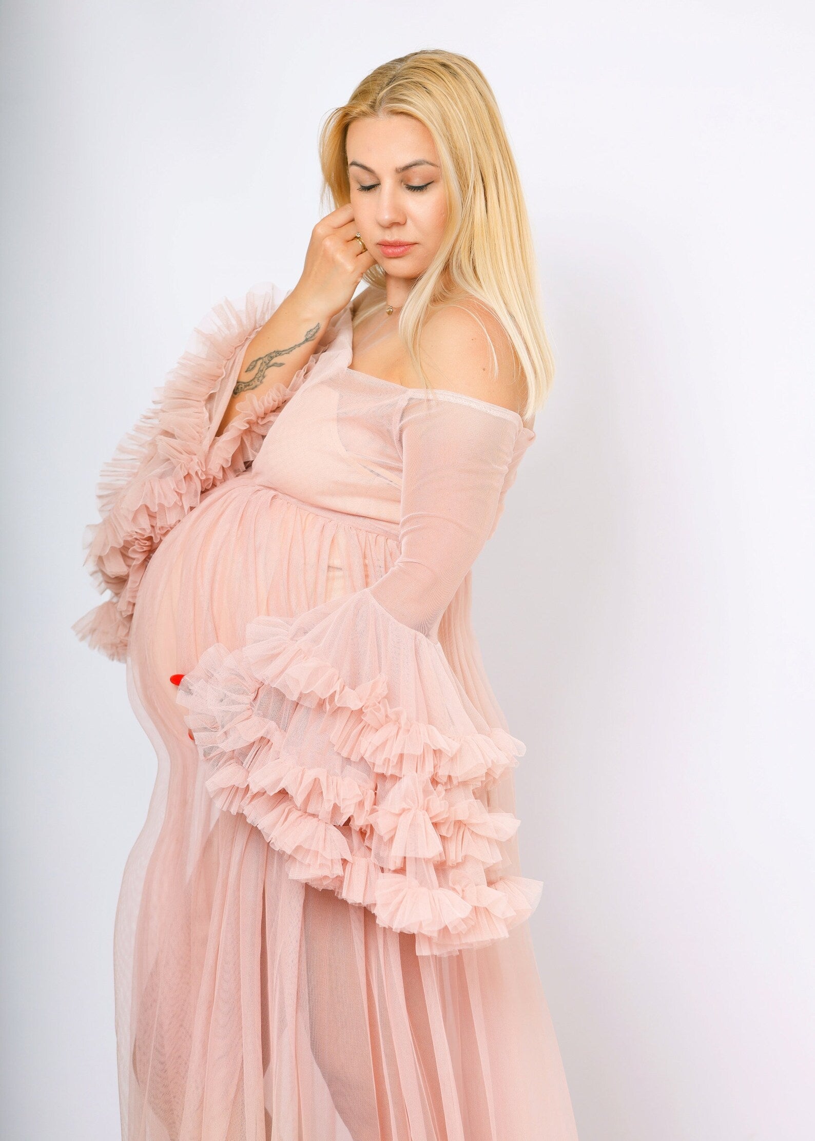 long sleeve materninty dress