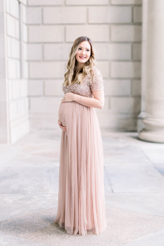 sequin maternity dress