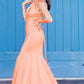 Mermaid Halter Orange Long Prom Dress VMP153