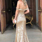Off The Shoulder Sequins Ruched Dresses VMP159