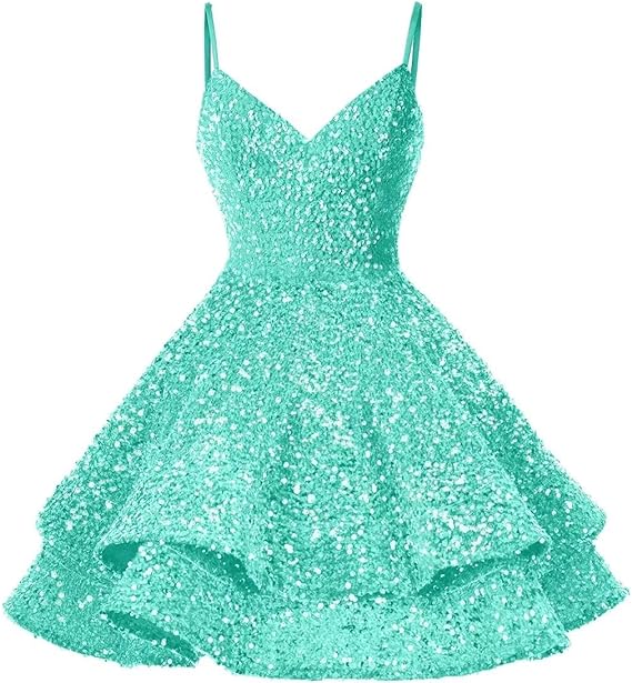 Pink Sequin Homecoming Dress Sparkly Short Prom Dresses VMH87