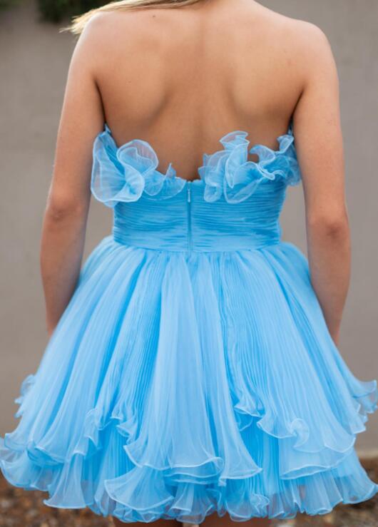 strapless homecoming dress short