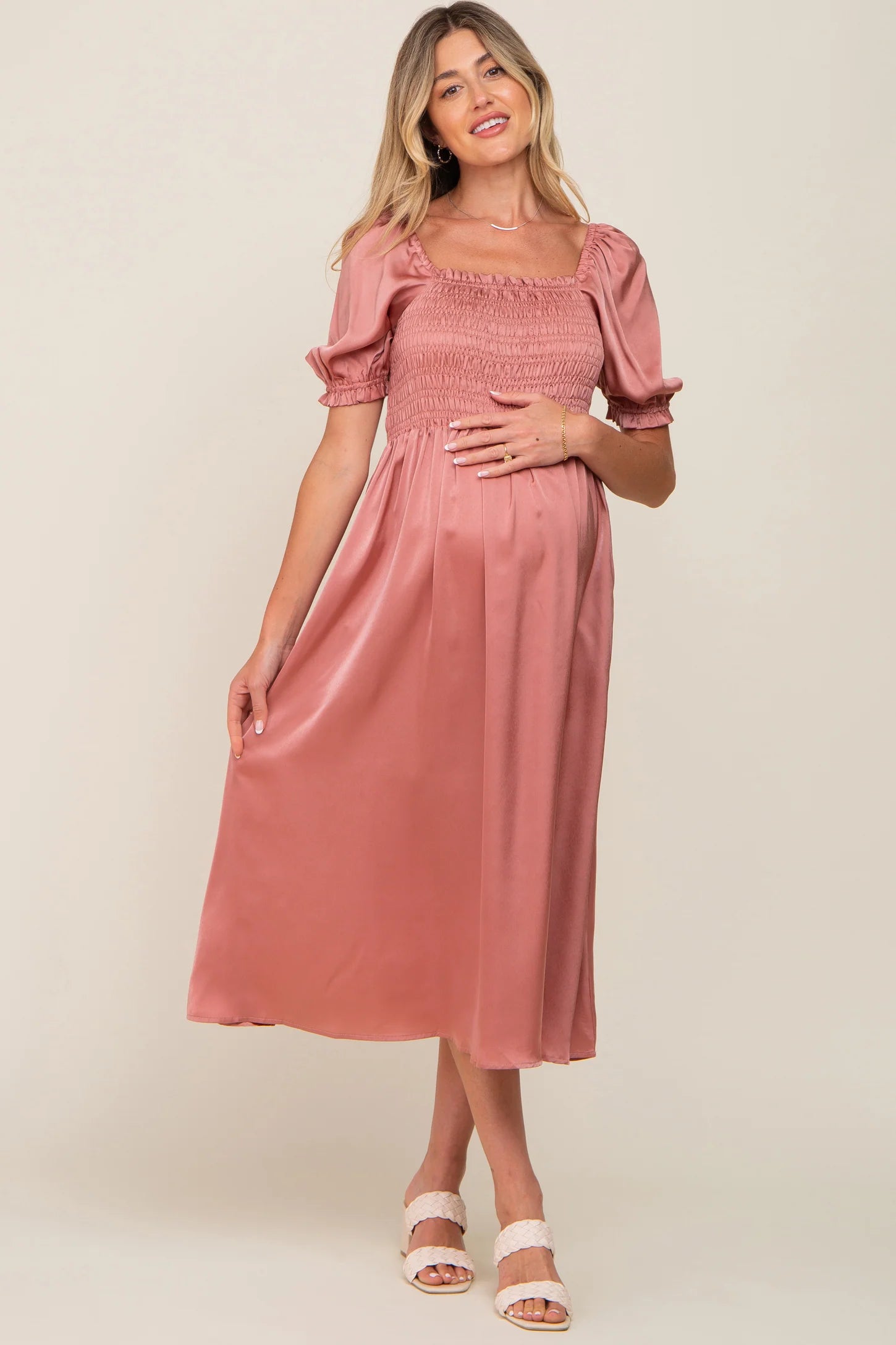 fitted maternity dress for baby shower​