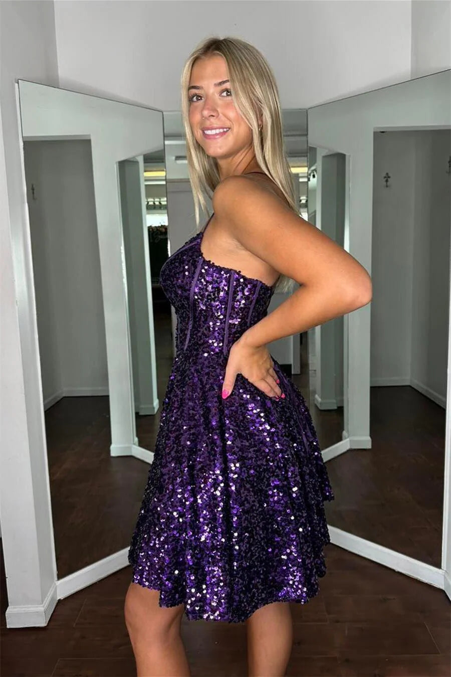 short prom dresses sequin