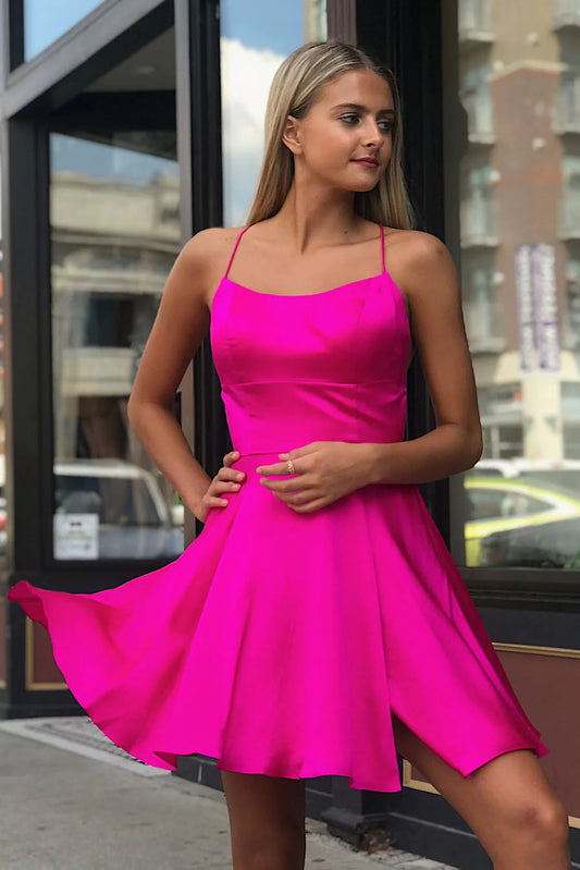 spaghetti strap homecoming dress
