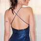 Spaghetti Straps Sequins Homecoming Dresses VMH68