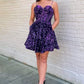 prom dress short purple