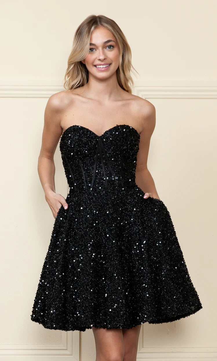 Velvet Sequin Party Dress