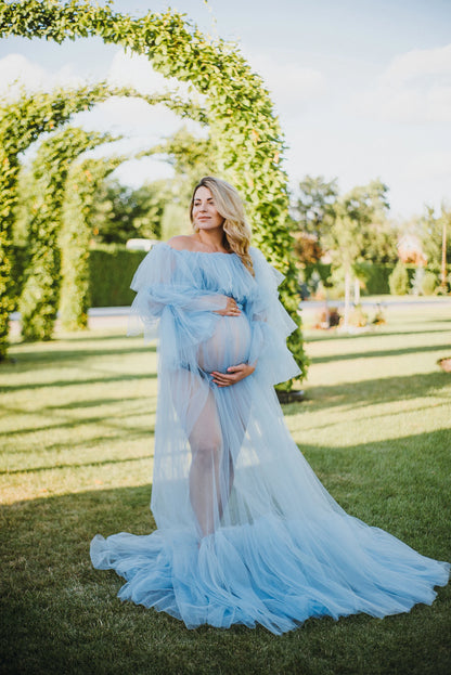 Blue Tulle Maternity Dress VMR27