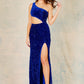 Sequin One Shoulder Cut Out Prom Dresses VMP163