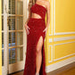 Side Cut Out Prom Dresses red prom dress sequin