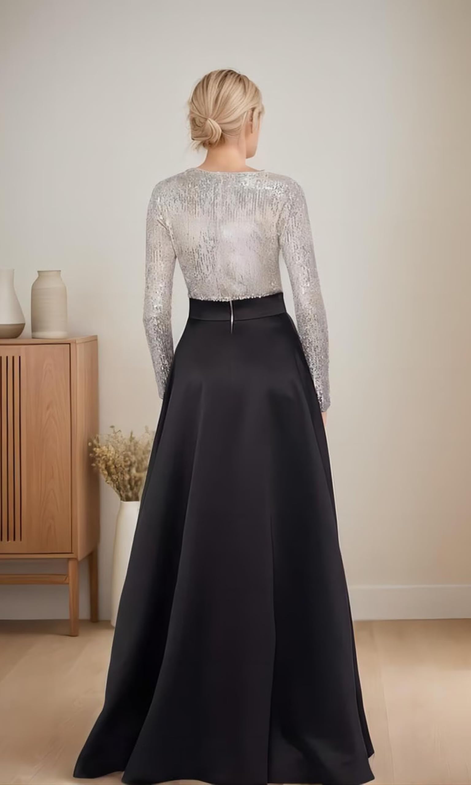 black long dresses with sleeves​
