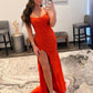 Royal Blue Beaded High Slit Mermaid Prom Dress VMP104