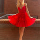 A-line Cute Short Tulle Homecoming Dress VMH67