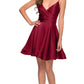 V-Neck Satin Homecoming Dress With Corset VMH73
