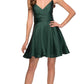 V-Neck Satin Homecoming Dress With Corset VMH73