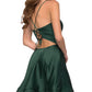V-Neck Satin Homecoming Dress With Corset VMH73