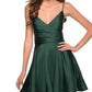 V-Neck Satin Homecoming Dress With Corset VMH73