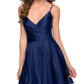 V-Neck Satin Homecoming Dress With Corset VMH73