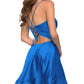 V-Neck Satin Homecoming Dress With Corset VMH73