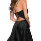 V-Neck Satin Homecoming Dress With Corset VMH73
