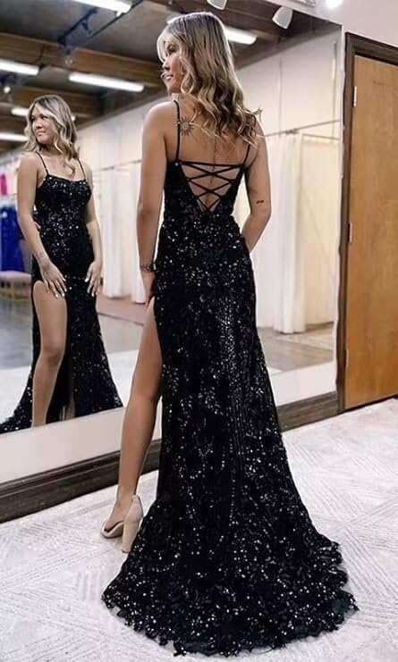 square neck evening dress​