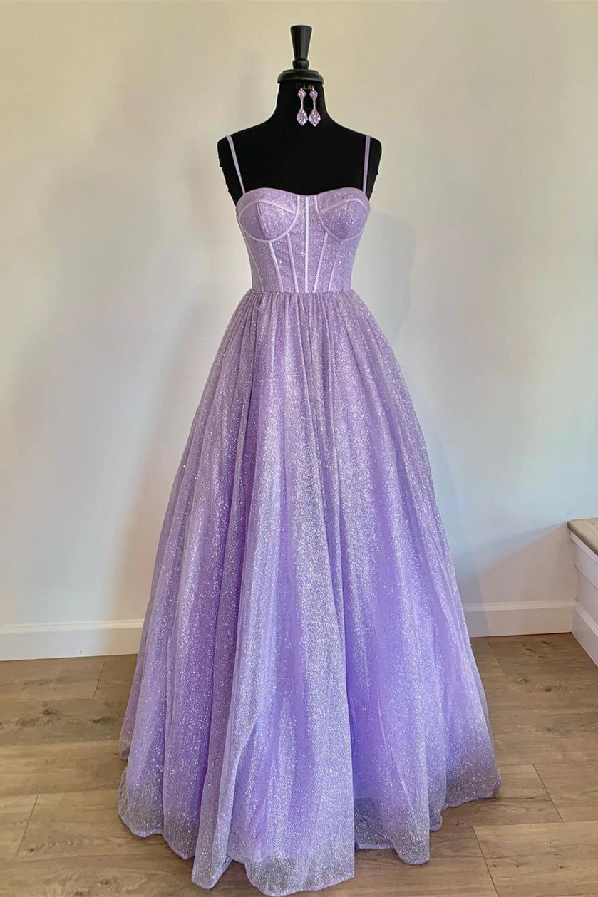 Lavender Straps Long Formal Dress VMP85