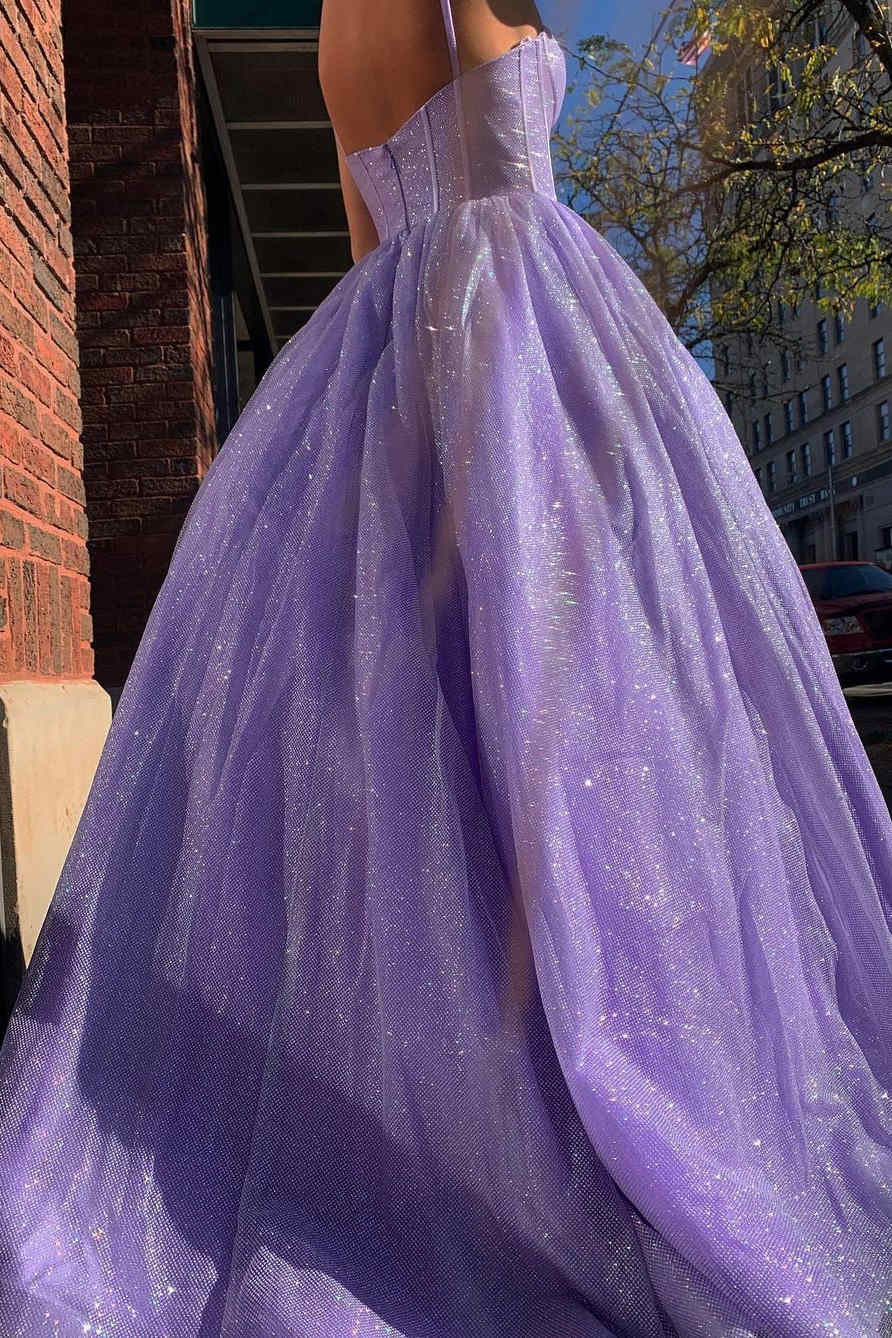 Lavender Straps Long Formal Dress VMP85