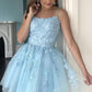 Princess Tulle Applique Halter Sleeveless Mini Dresses VMH30
