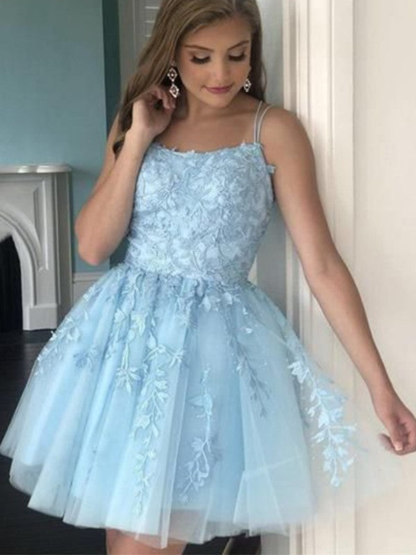 Princess Tulle Applique Halter Sleeveless Mini Dresses VMH30